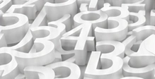 Sculptural white numbers