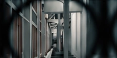Architectural passage with metal frames